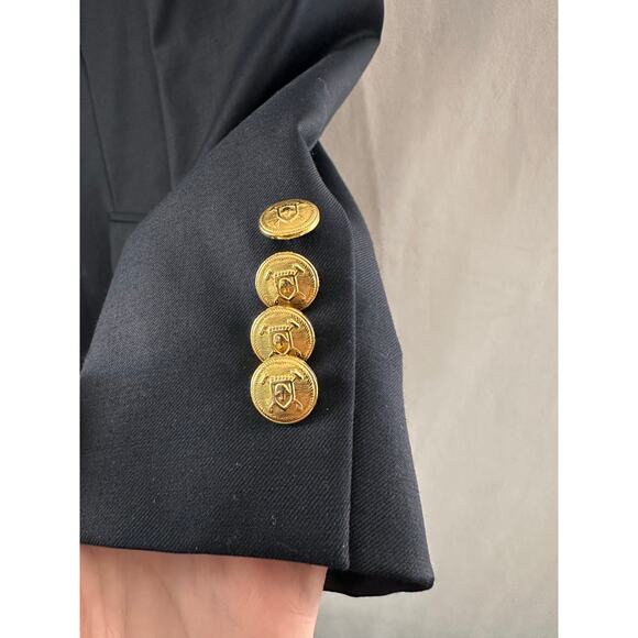 Lauren Ralph Lauren 100% Wool Blazer Sport Coat Navy Blue 2 Button Mens 42 L - Picture 3 of 8